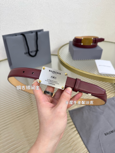 Balenciaga Logo Lola Red Smooth Calfskin Leather Belt 25MM Balenciaga Logo Lola Red Smooth Calfskin Leather Belt 25MM