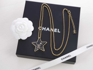Chanel CC Black Star Pendant Necklaces