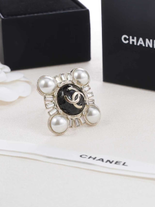 Chanel CC Pearl Brooch