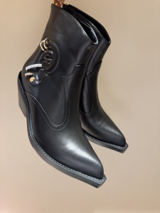 Schiaparelli Black Calfskin Leather Riding Ankle Boots Schiaparelli Black Calfskin Leather Riding Ankle Boots