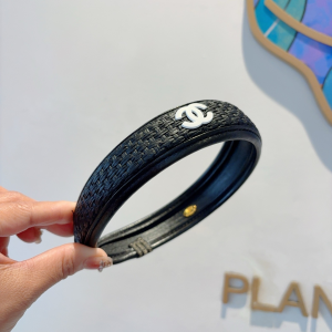 Chanel CC Logo Black Headbands