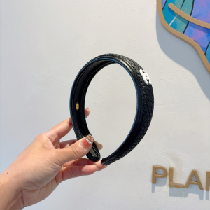 Chanel CC Logo Black Headbands