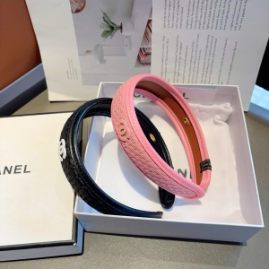 Chanel CC Logo Black Headbands