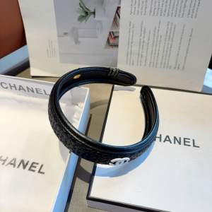 Chanel CC Logo Black Headbands