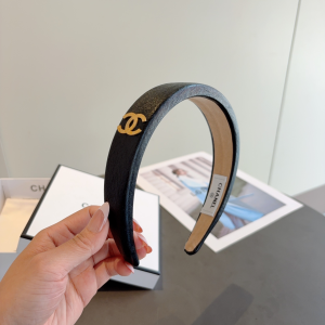 Chanel CC Logo Black Headbands