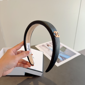 Chanel CC Logo Black Headbands