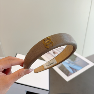 Chanel CC Logo Gray Headbands