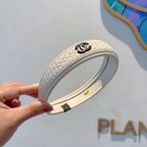 Chanel CC Logo White Headbands