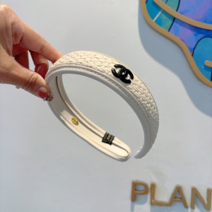 Chanel CC Logo White Headbands