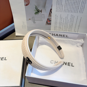 Chanel CC Logo White Headbands