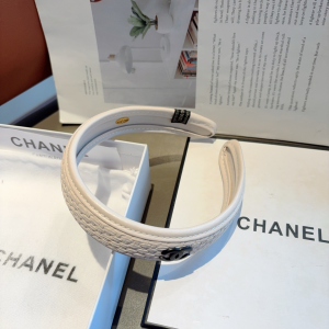 Chanel CC Logo White Headbands