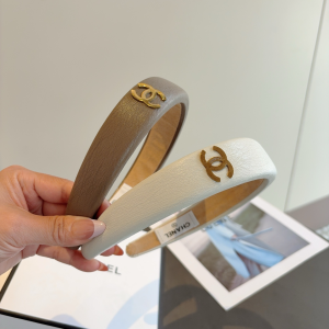 Chanel CC Logo White Headbands