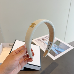 Chanel CC Logo White Headbands