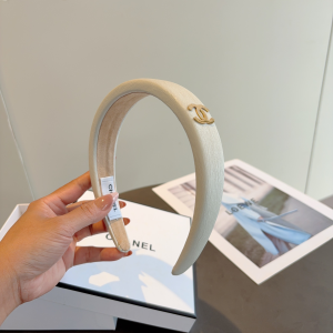 Chanel CC Logo White Headbands