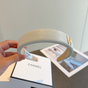 Chanel CC Logo White Headbands