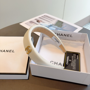 Chanel CC Logo White Headbands