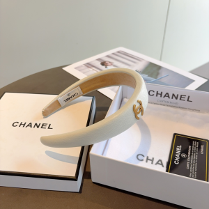 Chanel CC Logo White Headbands
