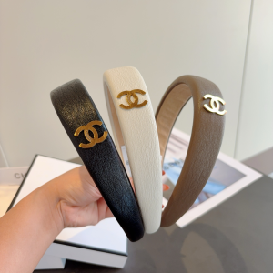 Chanel CC Logo White Headbands