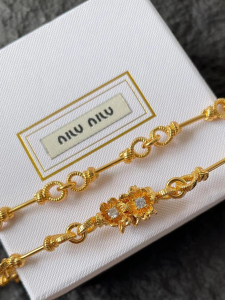Miu Miu Gold Metal Necklaces
