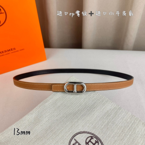 Hermes Maillon H Buckle Reversible Leather Strap Belt Beige Black 13MM Hermes Maillon H Buckle Reversible Leather Strap Belt Beige Black 13MM