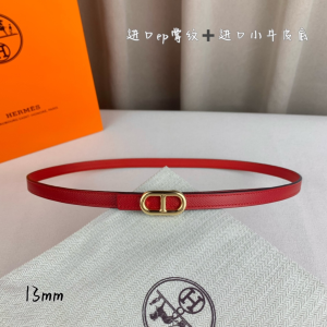 Hermes Maillon H Buckle Reversible Leather Strap Belt Red 13MM Hermes Maillon H Buckle Reversible Leather Strap Belt Red 13MM