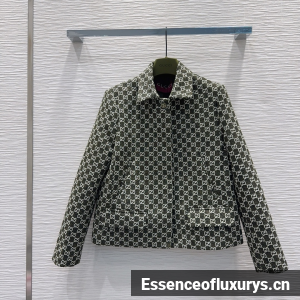 Gucci Green and White GG Cotton Boucle Jacket Gucci Green and White GG Cotton Boucle Jacket