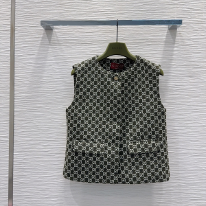 Gucci Green and White GG Cotton Vest Gucci Green and White GG Cotton Vest