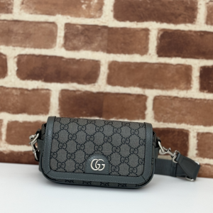 Gucci Ophidia Super Mini GG Supreme Canvas Shoulder Bag Gray Gucci Ophidia Super Mini GG Supreme Canvas Shoulder Bag Gray