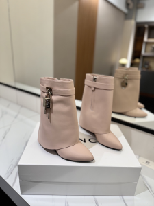 Givenchy Shark Lock Pink Calfskin Leather Ankle Boots Givenchy Shark Lock Pink Calfskin Leather Ankle Boots