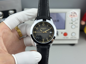 Patek Philippe Calatrava Black Dial Black Leather Strap Watch Patek Philippe Calatrava Black Dial Black Leather Strap Watch