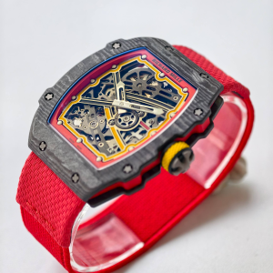 Richard Mille RM6702 Automatic Winding Carbon Extra Flat Alexis Pinturault Edition Watch Red Strap Richard Mille RM6702 Automatic Winding Carbon Extra Flat Alexis Pinturault Edition Watch Red Strap