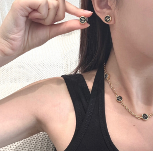 Chanel CC Logo Round Earrings