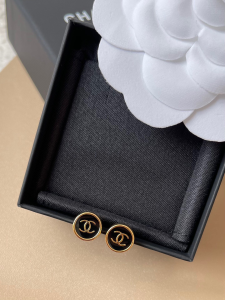 Chanel CC Logo Round Earrings