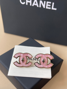 Chanel Pink CC Logo Earrings