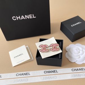 Chanel Pink CC Logo Earrings
