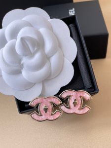 Chanel Pink CC Logo Earrings