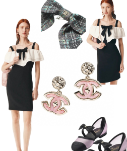 Chanel Pink CC Logo Pendant Earrings