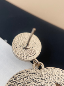 Chanel Pink CC Logo Pendant Earrings