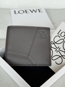 Loewe Puzzle Bifold Wallet Dark Brown Classic Calfskin Leather Loewe Puzzle Bifold Wallet Dark Brown Classic Calfskin Leather