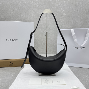 The Row Small Jouvette Black Leather Hobo Shoulder Crossbody Bag The Row Small Jouvette Black Leather Hobo Shoulder Crossbody Bag