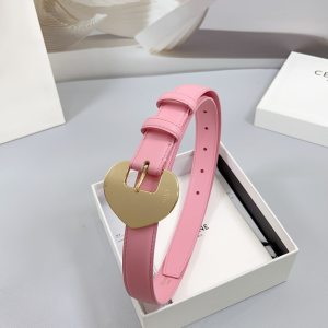 Celine Triomphe Pin Buckle Small Leather Belt Pink Celine Triomphe Pin Buckle Small Leather Belt Pink