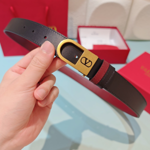 Valentino Garavani Vlogo Signature Black Red Leather Belt Valentino Garavani Vlogo Signature Black Red Leather Belt