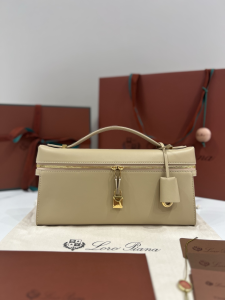 Loro Piana Extra L29 Leather Top Handle Clutch Bag Beige Loro Piana Extra L29 Leather Top Handle Clutch Bag Beige