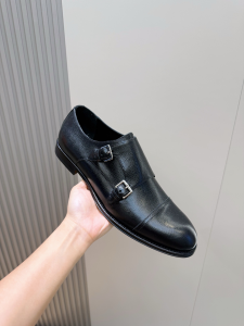 Hermes Keneth Derby Shoes with Double Albion Buckle Black Calfskin Leather Hermes Keneth Derby Shoes with Double Albion Buckle Black Calfskin Leather