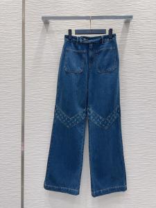 Louis Vuitton Monogram Accent Raw Denim Blue Cotton Jeans Louis Vuitton Monogram Accent Raw Denim Blue Cotton Jeans