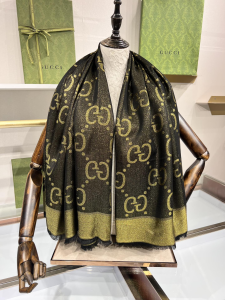 Gucci Gold GG Lame Jacquard Shawl Scarf Gucci Gold GG Lame Jacquard Shawl Scarf