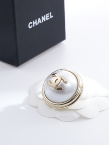 Chanel CC Logo Round Brooch