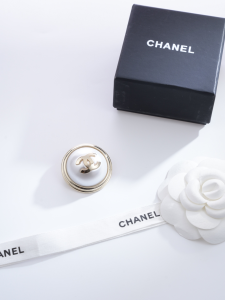 Chanel CC Logo Round Brooch