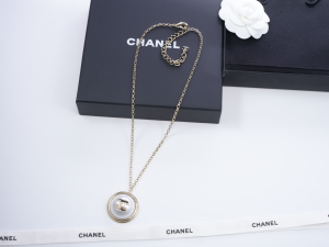 Chanel CC Logo Round Pendant Necklaces