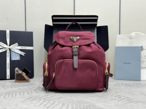 Prada Small Re Nylon Backpack Bag Burgundy Prada Small Re Nylon Backpack Bag Burgundy